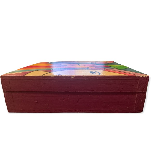5/25$ ⭐️Hand Painted Wooden Square Box from El Salvador - Picture 3 of 6
